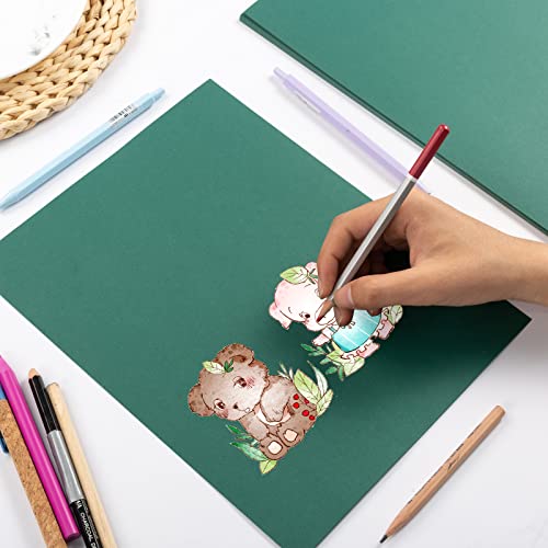 30 Sheets Cardstock Paper 8 1/2 x 11 Inches, Dark Green | For Crafts and Invitations - color: Dark Green