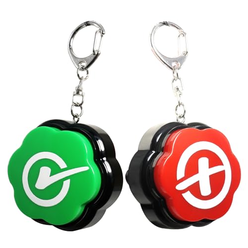 Right Wrong Sound Buzzers Portable Keychain Sound Buttons, Answer Buzzers Set of 2,Correct Incorrect Buzzers for Game Show, Right Button and Wrong Buttons for Communication - color: ['Red', 'Green'], size: 2Packs
