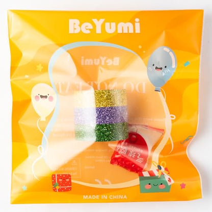 BeYumi Mardi Gras Border Trim - 65ft Mardi Gras Straight Rolled Border Trim Classic Glitter Yellow Purple Green Bulletin Board Set Carnival Holiday Masquerade Party School Classroom Home Wall Decor - style: Mardi Gras