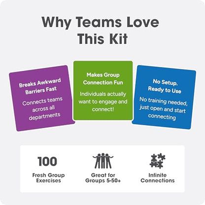 We! Connection Toolkit - Conversation Cards, Group Cohesion Deck, Icebreaker Book & Team Building Games/Activities for Work, Class & Events – Group Engagement Kit for Meaningful Connections - color: Connection Toolkit