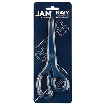 JAM PAPER Multi-Purpose Precision Scissors - 8 Inch - Navy Blue - Ergonomic Handle & Stainless Steel Blades - Sold Individually - color: Navy Blue, size: Standard (8 Inch)