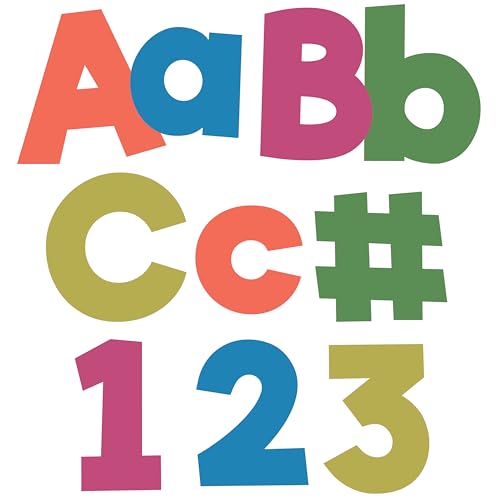 Carson Dellosa Woodland Brights 219-Piece Prepunched Bulletin Board Decorations, 4" Colorful Letters, Numbers, and Symbols for Party, Back to School Decorations, and Classroom Decor - color: Woodland Brights, size: 219 pieces