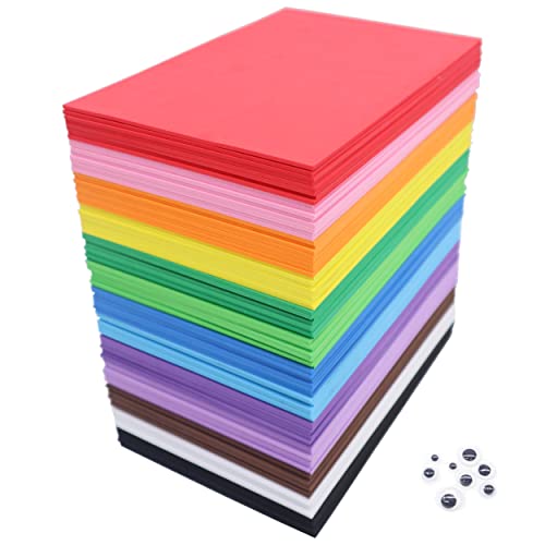 OISAKLD 104 Pack EVA Color Foam 5.5x8.5 inch EVA Craft Foam 2mm EVA Foam Sheets for DIY Handcraft Crafts Project - color: 104 PCS 13Colors 8.5×5.5 In, size: Non-adhesive