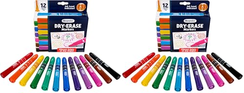 Crayola Take Note Dry Erase Markers for School (12ct) Essential Easter Basket Stuffers, Chisel Tip Whiteboard Markers, Spring Craft Supplies for Teachers, Low Odor (Pack of 2) - size: 12Count (Pack of 2), style: Dry Erase Markers