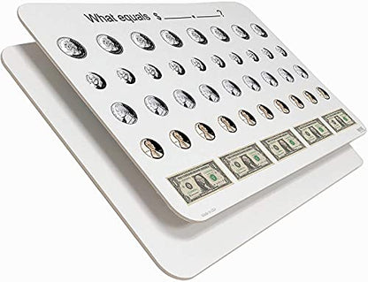 Money Lap Board, Large 11" x 17" x 1/8" Dry-Erase Non-Magnetic Lap Board. Currency Print on One Side, Perfect for Students & Teachers Alike by OptiMA Dry Erase Products & Made in The USA - color: Money