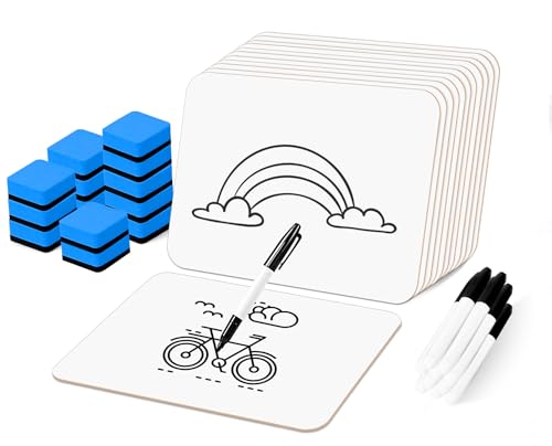 Dry Erase LapBoards, PANDRI 12 Pack Double Sided 12.5 x 9 Inch Whiteboards with 12 Erasers and 12 Markers, Dry Erase Boards for Kids Students Classroom Teacher Supplies - size: 12 PACK