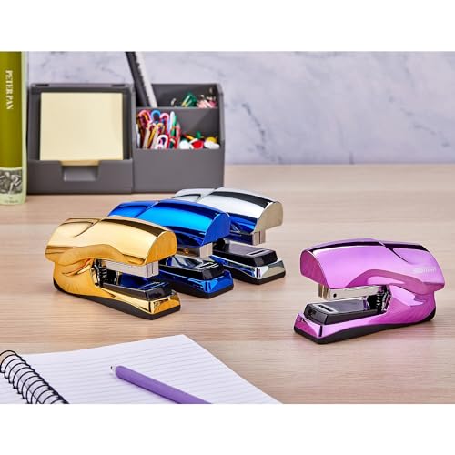 Bostitch Office Heavy Duty Stapler, 40 Sheet Capacity, No Jam, Half Strip, Fits into the Palm of Your Hand, For Classroom, Office or Desk, Metallic Blue - color: Metallic Blue, style: Compact