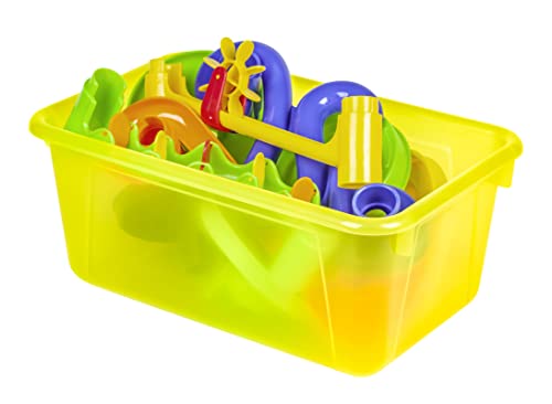 Storex Small Cubby Bin, 12.2 x 7.8 x 5.1 Inches, Candy Yellow, 5-Pack (62476U05C) - color: Tint Yellow, style: Bin Only