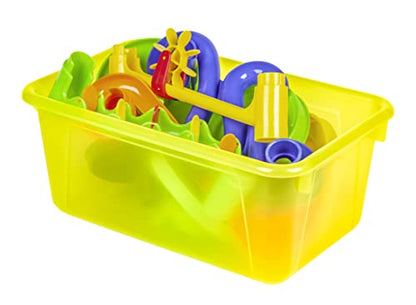 Storex Small Cubby Bin, 12.2 x 7.8 x 5.1 Inches, Candy Yellow, 5-Pack (62476U05C) - color: Tint Yellow, style: Bin Only