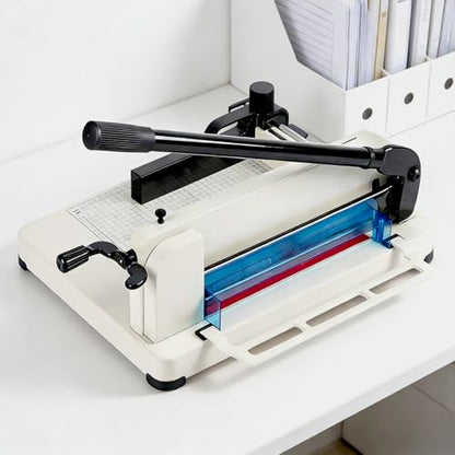Heavy Duty Paper Cutter 12", Guillotine A4 Paper Cutter, 400 Sheets Capacity Paper Trimmer, Double Safety Protection Durable HSS Blade for Cutting Paper - size: 12"-A4