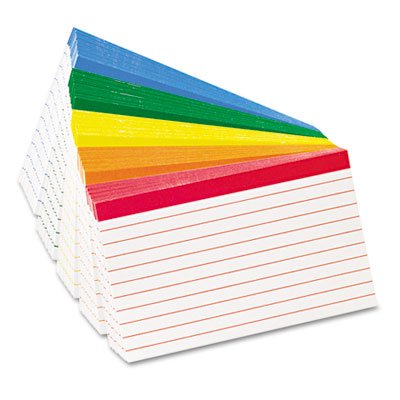 (6 Pack Value Bundle) OXF04753 Color Coded Bar Ruled Index Cards, 3 x 5, Assorted Colors, 100/Pack