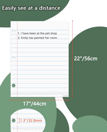 Dry Erase Giant Sized Magnetic Notebook Paper, Handwriting Lined Paper for Classroom Whiteboard Accessories, Dry Erase Notebook Teaching Aids, Homeschool Teaching Supplies 17" x 22"