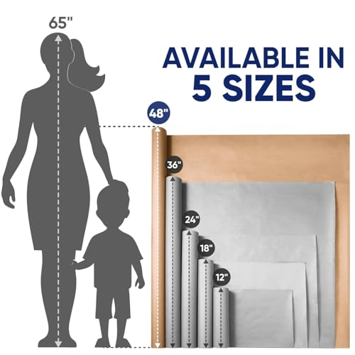 Natural Kraft Brown Construction Paper Roll 48" x 100 ft – Made in USA – 48" Bulletin Board Paper for Classroom & School, Teachers & Kids - color: Brown, size: 48"W x 1200"L