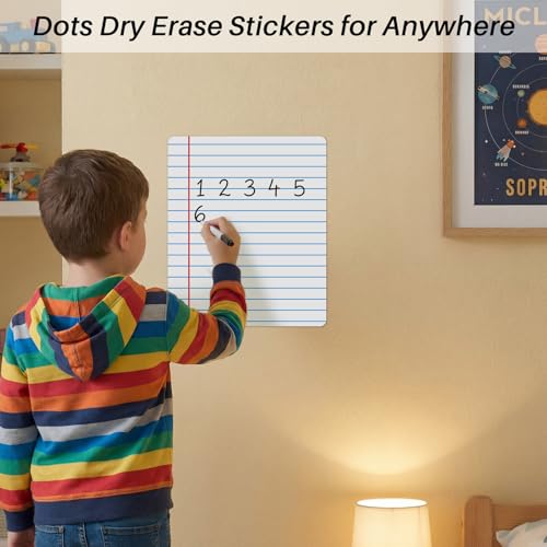 Lincia 12 Pcs Large 12'' Dry Erase Dots for Classroom Table Removable Dry Erase Circles Table Dots for Wall Decals, Whiteboards, Desks, Wall Decals Student, Teacher School Supplies - color: Simple