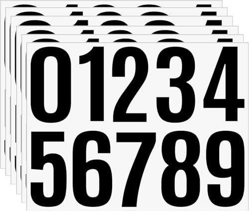 4 Inch Mailbox Number Stickers 6 Sheets - Self-Adhesive Vinyl Numbers 0-9 for Mailbox, Posters, Bulletin Boards, Windows, Doors, Crafts, Home Decor - Large Alphabet Stickers for DIY Projects（Black ） - color: Black, size: 4 inch