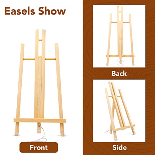 16 Pack 15 Inch Wood Easels, Easel Stand for Painting Canvases, Art, and Crafts, Tripod, Painting Party Easel, Kids Student Tabletop Easels for Painting, Portable Canvas Photo Picture Sign Holder - style: 15"-16p
