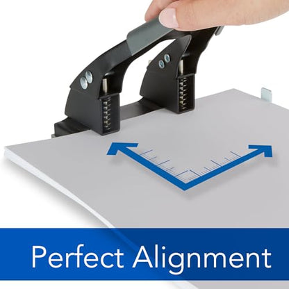 Swingline 2 Hole Punch,28 Sheet Capacity Hole Puncher,Paper Punch,Low Effort Comfort Handle,Alignment Guide,Black (74050),(Pack of 12) - size: 2 Hole Punch (Pack of 12), style: 28 Sheet