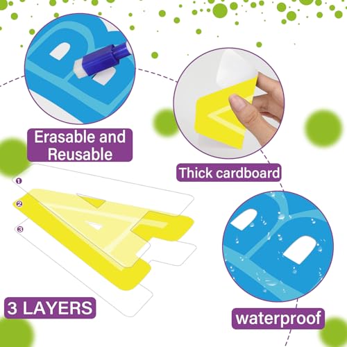 150PCS Large 7" Font Bulletin Board Letters and Punctuation Set, Colorful Classroom Alphabet Cutout for Bulletin Board Display Home School Educational Tool A Great Helper to Inspire Students' Learning - style: Third Dimension