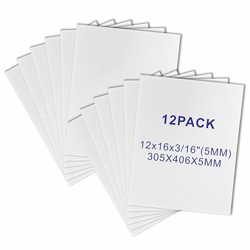 ZJCEASER Foam Core Board, 12 x 16, White, 3/16" Thick, 12 Pack | Poster Board, Sign Board, School Projects, Arts & Crafts, Framing - size: 12x16''