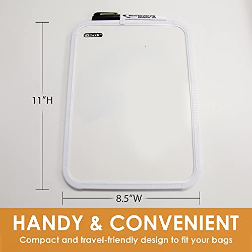 BAZIC Products Dry Erase Board with Marker, 8.5 x 11 in, 2-Pack | dry erase marker included, notes, plans, drawing, reminders - size: 2-Pack
