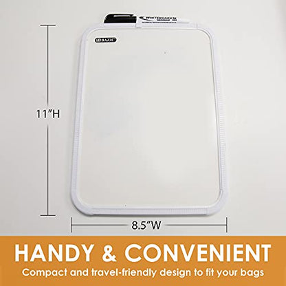 BAZIC Products Dry Erase Board with Marker, 8.5 x 11 in, 12-Case | dry erase marker included, notes, plans, drawing, reminders - size: 12-Pack