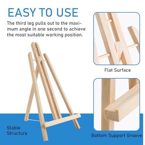 Falling in Art 16 Inch Wood Easel Stand, Tabletop Display Stand A-Frame Artist Easel for Painting Canvas, Portable Photo, Picture and Sign Holder (8 Pack) - style: 8 Pack