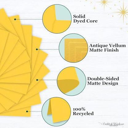 Cardstock Warehouse Pop-Tone Lemon Drop Yellow Cardstock Paper – 25 Sheets, 12 x 12" - 65 lb / 175 GSM Premium Yellow Card Stock for Die-cutting, Crafts, Scrapbooking, Card Making and DIY Projects - color: Lemon Drop Yellow