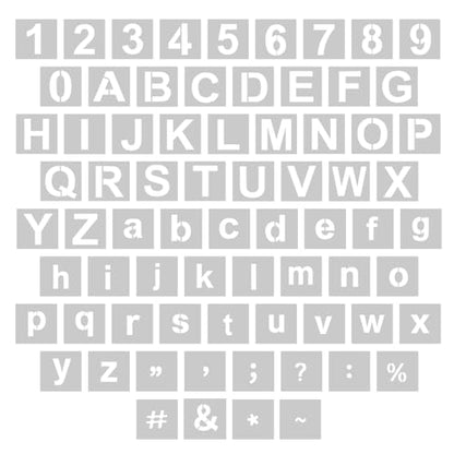 WISYOK 1 Inch 72 Pcs Letter Stencils and Numbers, Reusable Plastic Alphabet Art Craft Templates for Wood, Wall, Fabric, Rock, Signage,Cake,DIY - size: 1 Inch-72Pcs