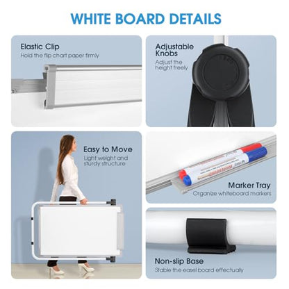 MaxGear Whiteboard with Stand 36" x 24" Easel Whiteboard Monthly Calendar | Double-Sided Height Adjustable Large Board, Foldable, Portable Dry Erase Board for Home, Office, Classroom Planning, Teaching - size: 24"W x 36"H, style: Monthly Calendar