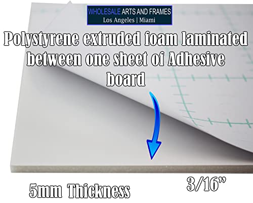 3/16" White 1 Side Self Adhesive Foam Core Boards 8.5x11-25 Pack. Many Sizes Available. Acid Free Craft Poster Board for Signs, Buffered Presentations, School, Office and Art Projects - size: 8.5x11 25 Pack