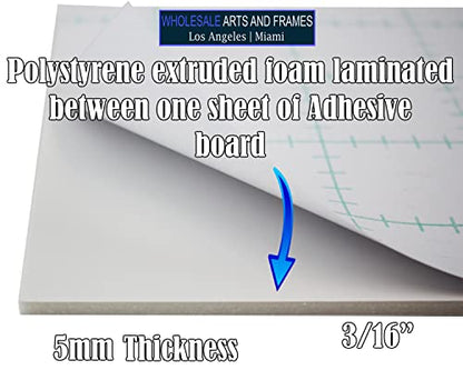 3/16" White 1 Side Self Adhesive Foam Core Boards 8.5x11-25 Pack. Many Sizes Available. Acid Free Craft Poster Board for Signs, Buffered Presentations, School, Office and Art Projects - size: 8.5x11 25 Pack