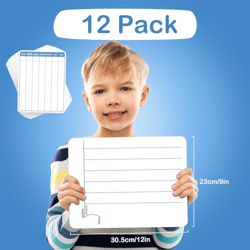 Aizweb 12 Pack Long Division Dry Erase Board Card,12" x 9" Multiplication Small Whiteboard Math Manipulatives for Kids Student Classroom Must Have Homeschool Teacher Supplies Learning Activities - style: 12 Pack Division