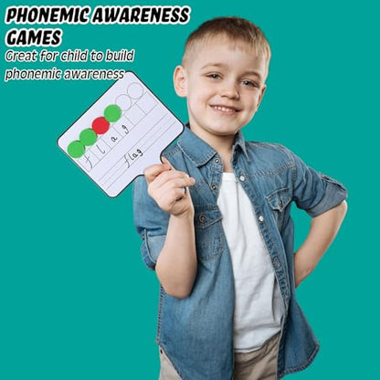 Seajan 9 Pcs Magnetic Paddle Set Education Dry Erase Double Side Handheld Answer Board with Magnetic Counters Discs Phonemic Awareness Phonics Games Toy for Students Kids Teaching Supply (Black) - color: Black