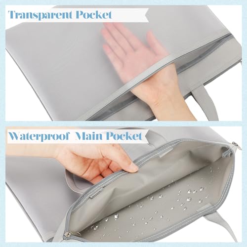 PerKoop 8 Pcs 11x13.7 Inch Mesh Zipper Pouch with Handle, Waterproof Student Book Pouch Bags, Large Classroom File Organizers, A4 Foldable Document Storage Bag for School Office Supplies, 4 Colors