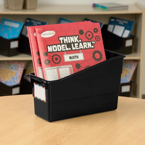 Really Good Stuff Durable Book & Binder Holders - 6 Pack - Black - color: Black