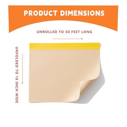 Painter's Pre-Taped Masking Paper and Masking Tape in one Kraft Paper Roll 18" x 50 Feet(Each roll) Paper is PRE-Folded Painters Paper with Tape 2 Pack