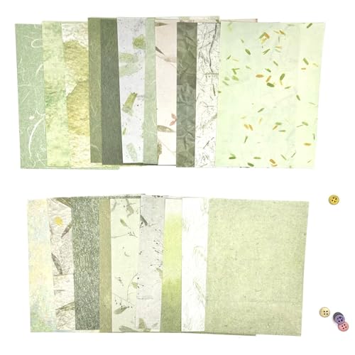 Textured Scrapbook Paper Mesh Fabric - Junk Journal Supplies Assorted Set 51 Sheets Mixed Scrapbooking Materials Boho Cardstock Aesthetic Decoupage Paper for Crafts