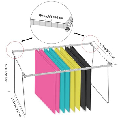 Heavy Duty Steel Hanging File Frame,Letter Size Hanging File Folder Frame,Adjustable Length 11" to 18",4 Packs(Without Folders) - style: 4 Packs