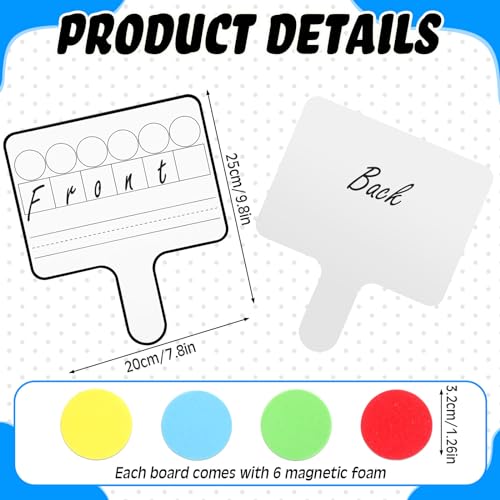 Seajan 9 Pcs Magnetic Paddle Set Education Dry Erase Double Side Handheld Answer Board with Magnetic Counters Discs Phonemic Awareness Phonics Games Toy for Students Kids Teaching Supply (Black) - color: Black