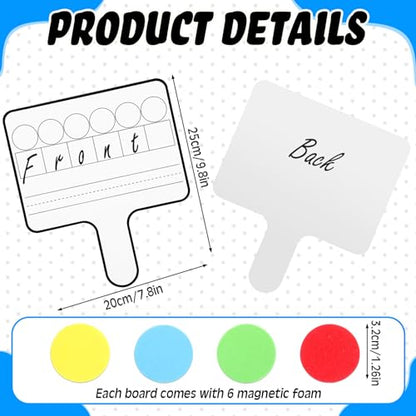 Seajan 9 Pcs Magnetic Paddle Set Education Dry Erase Double Side Handheld Answer Board with Magnetic Counters Discs Phonemic Awareness Phonics Games Toy for Students Kids Teaching Supply (Black) - color: Black