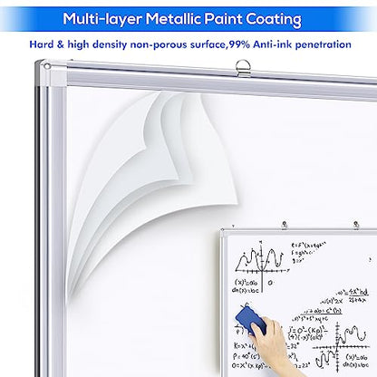 Magnetic White Board Dry Erase Board for Wall，72" x 48" (6ft x 4ft) Wall-Mounted Aluminum Frame Marker Board, Foldable Portable Whiteboard with a Long Pen Tray for School, Classroom, Office & Home - size: 48"W x 72"H, style: Style B