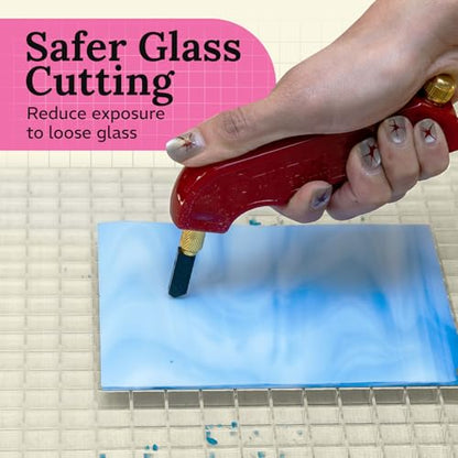 Stained Glass Cutting Mat for Crafting, 11.5 X 11.5 Modular Grid Shard Catcher for Stained Glass Supplies and Tools, Small Glass Cutting Board for a Safe, Clean Workspace