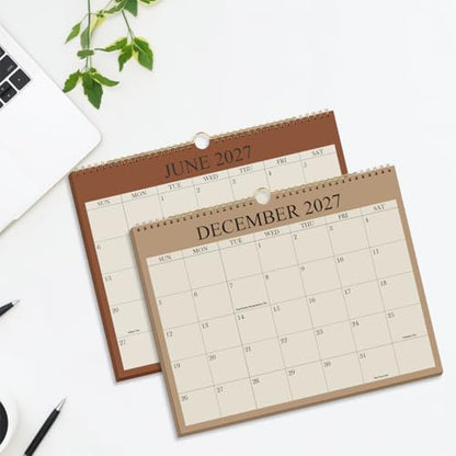2026-2027 Calendar - Wall Calendar 2026-2027 from July 2026 Until December 2027,18 Months Calendar with Premium Paper, Twin-Wire Binding & Hanging Hook, 8.5" x 11", Green - color: Cyan, size: 8.5" x 11"