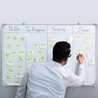 Tinlade 3 Pack Dry Erase Boards, Magnetic Dry Erase White Board Bulk Silver Aluminum Framed Whiteboard Message Presentation Wall Mounted for School Office and Home(36 x 24 Inch) - size: 36 x 24 Inch