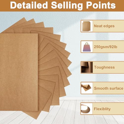 Silunkia 28 Sheets Brown Cardstock 8.5 x 11 Kraft Paper, 250gsm/92lb Heavyweight Dark Brown paper Card Stock for Greeting Cards, Wrapper, Office Printing, Stationery, Invitations, Certificates - color: Brown, size: 28 Sheets