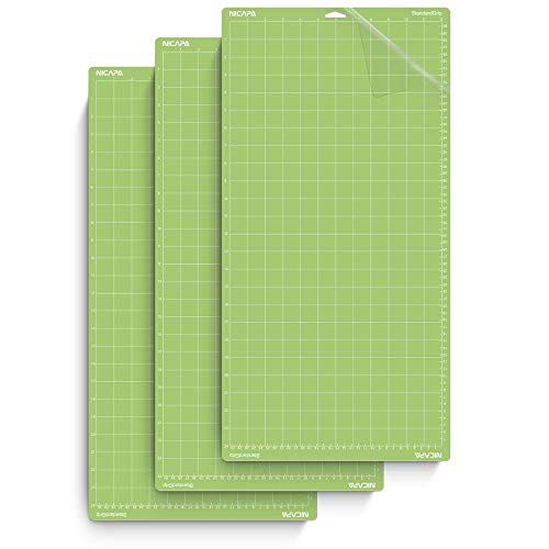 Standard Grip Cutting Mat for Cricut Maker 3/Maker/Explore 3/Air 2/Air/One (12x24 inch,3pack) Adhesive&Sticky Non-Slip Flexible Square Gridded Cut Mats Replacement Accessories Mats Vinyl Craft - color: Green 12*24 3packs, size: StandardGrip