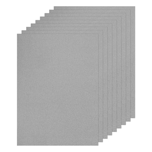 MECCANIXITY 10 Sheet Grey Glitter Card Stock, 8"x11" A4 Shimmer Paper,250gsm One-sided Cardstock for DIY Crafts, Scrapbooking, Party Decorations, Invitations - color: Grey