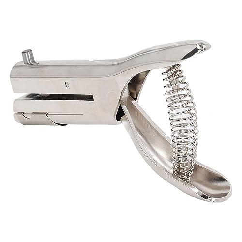 Generic Heavy Duty 6mm Dia Round Single Circle Hand Held Hole Punch for Paper 20 Sheets, Stainless Steel for Office School Home