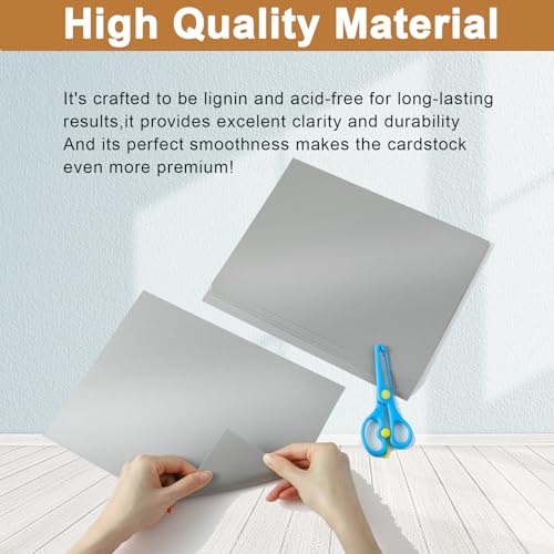 Silunkia 40 Sheets Silver Shimmer Cardstock 8.5 x 11 Metallic Paper, 75lb Thick Card Stock Cutting Paper for Greeting Cards, Card Making, Business Cards, Invitations, Scrapbooking - color: Silver, size: 40 Sheets
