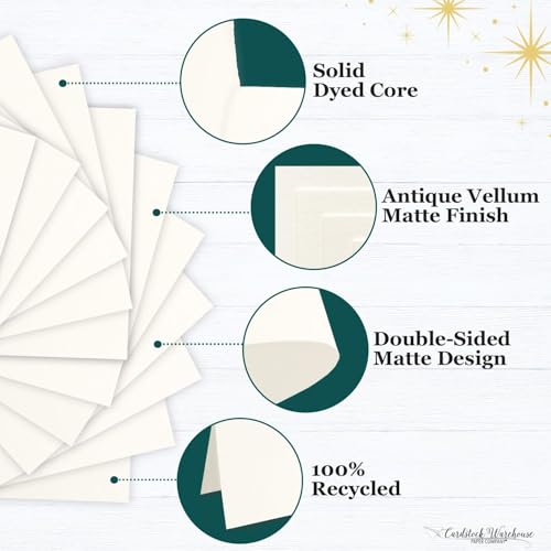 Cardstock Warehouse Pop-Tone Whip Cream Card Stock Paper - 25 Sheets, 12 x 12" - 65 lb / 175 GSM Premium Cream Card Stock for Die-cutting, Crafts, Scrapbooking, Card Making and DIY Projects - color: Whip Cream
